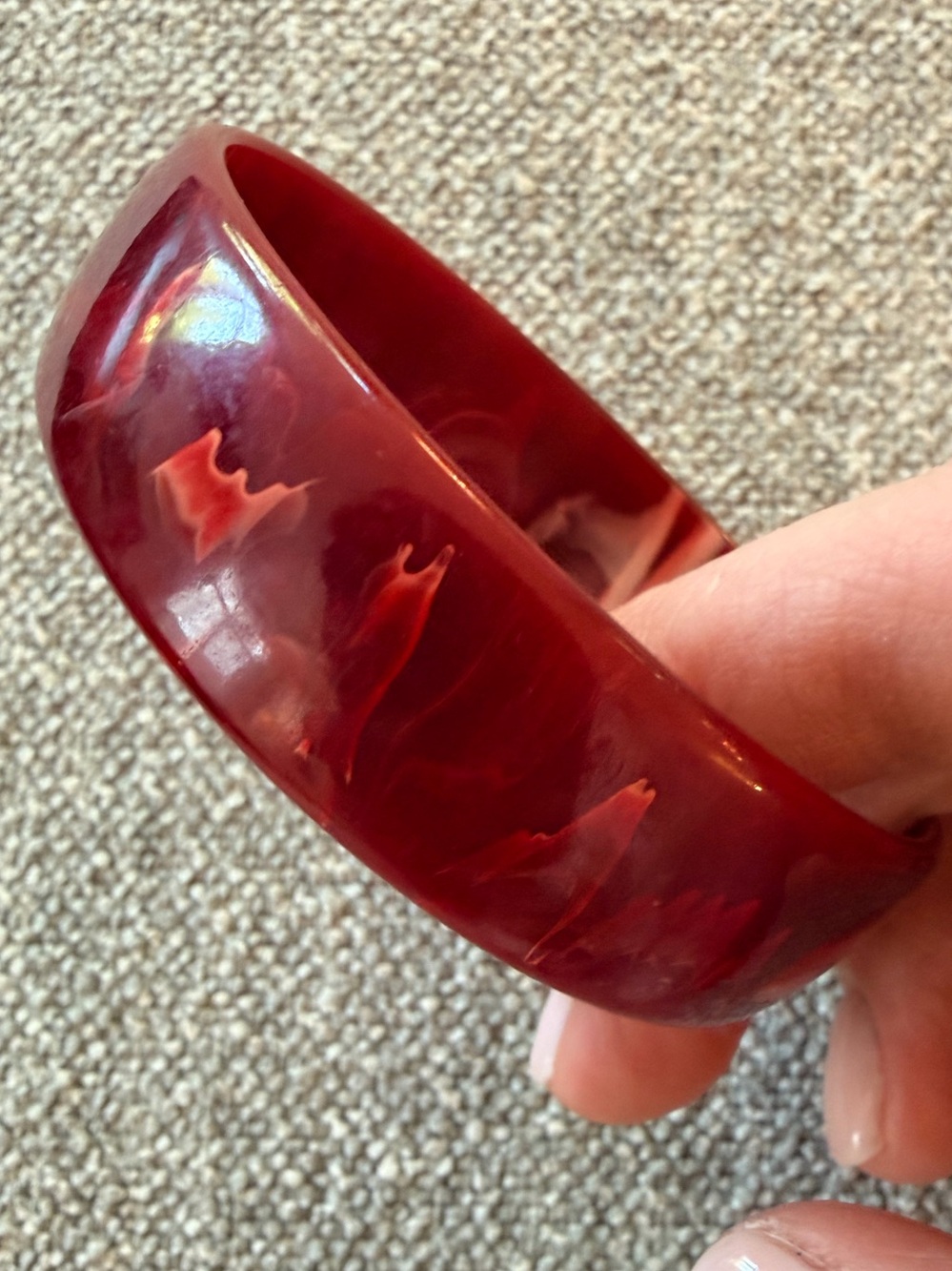 RARE Vintage Cinnamon Swirl Marbled Bakelite Bangle